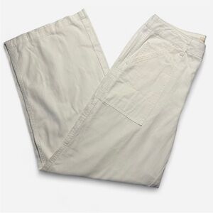 Happily Grey Women’s Wide Leg Carpenter Pants-100% Cotton-Off White-Size 5-NWT